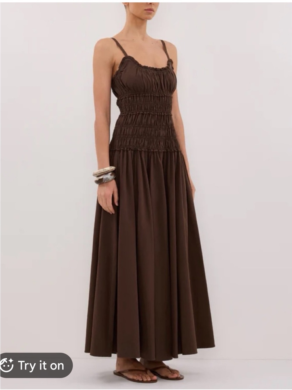 Caroline Constas Brown Maxi Sundress